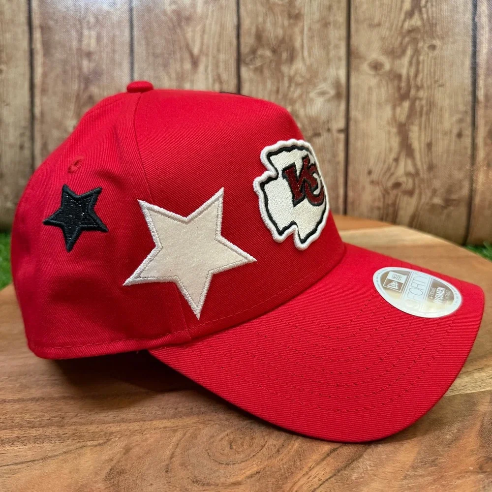 New Era 9FORTY A-Frame Stardom Hat Womens One Size Red Kansas City Chiefs Star